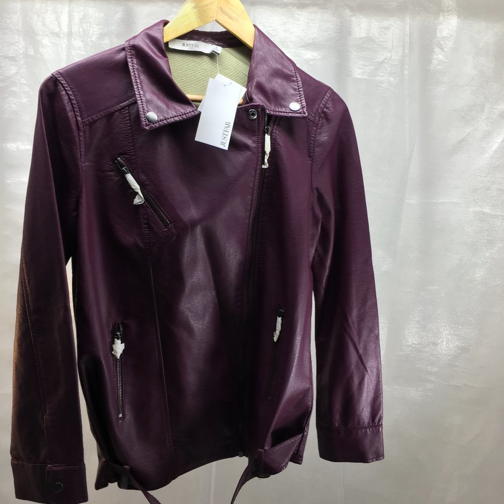 JustFab Faux Leather Moto Jacket